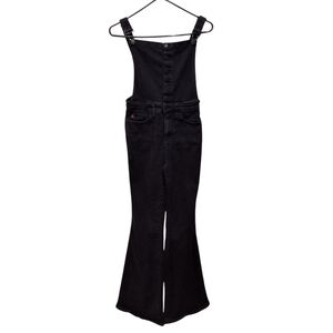 Judy Blue~Women Zoey Tummy Control Flare Denim Overalls~Black Bibs~Western~MED